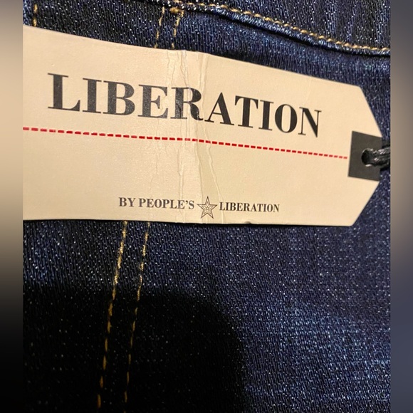 People's Liberation Blue Tapered Jeans Women’s 20W High Rise Stretch New NWT - Picture 9 of 16